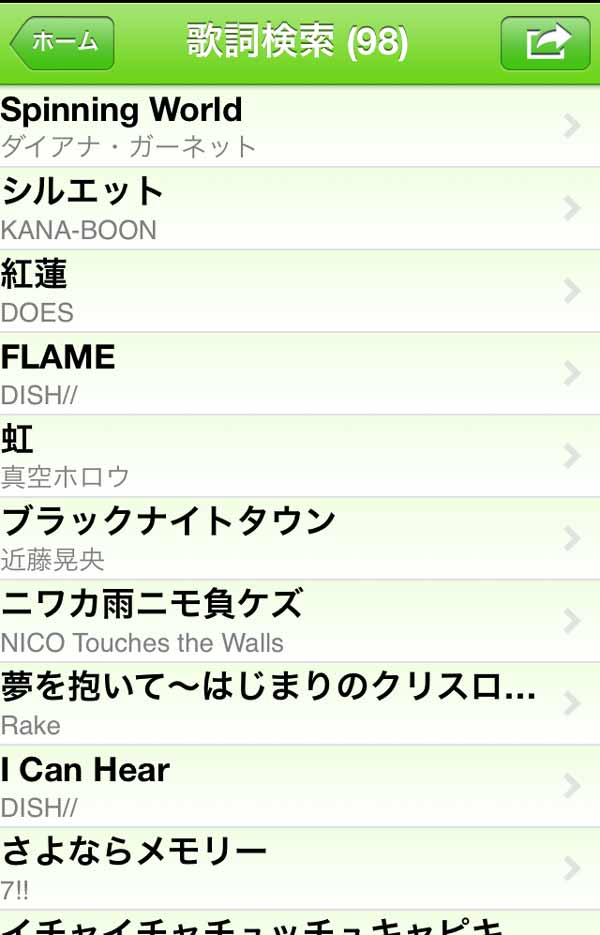Iphone アニメファン必見 アニソン歌詞検索アプリの決定版 Apple Labo